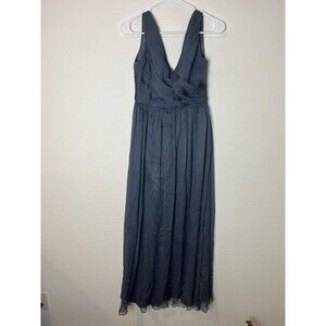 BHLDN Dress Womens Small Pleated Maxi Sleeveless Gown Formal Evening Wedding